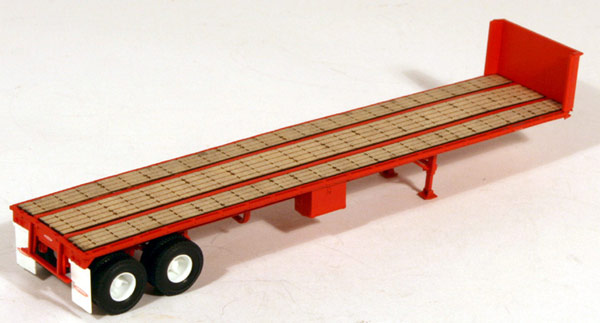 Lonestar #5000 HO Scale Trailmobile 40' Flatbed Kit Red w/Trailmobile Decals 